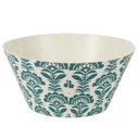 Salátás tál, mintás műanyag, türkiz - fehér - SALADIER