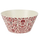 Salátás tál, mintás, műanyag, piros - fehér - SALADIER