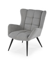 Fotel, steppelt, szövet, szürke fekete fém lábakkal - BONTON
