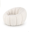 Fotel, buklé szövet, krémszínű - RONDO