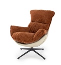 Fotel, szövet - bőr - fém, barna - fekete - HUGO