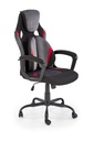 Gamer szék, állítható, szövet - fém - műanyag, fekete - szürke - piros - CAL