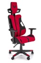 Gamer szék, állítható, megdönthető, szövet - fém - műanyag, piros - fekete - ET