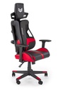 Gamer szék, állítható, megdönthető, szövet - fém - műanyag, fekete - piros - ET