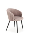 Étkezőfotel, bársony, bézs, fekete fém lábakkal - OPIUM
