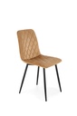 Étkezőszék, bársony, bézs, fekete fém lábakkal - KOCK
