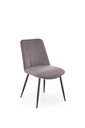 Étkezőszék, bársony, szürke, fekete fém lábakkal - NAE
