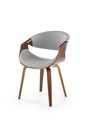 Étkezőszék, bőr - fa, szürke - dió - SPOT