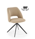 Forgószék, 180 fokban, membrán szövet, bézs, fekete fém lábakkal - PARA
