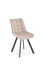 Étkezőszék, steppelt, szövet, bézs, fekete fém lábakkal - JAN