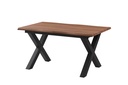 Kihúzható étkezőasztal, fa, fekete fém lábakkal, 140 x 90 cm - ETALE
