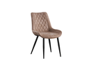 Étkezőszék, bársony, barna, fekete fém lábakkal - ZIGGO