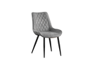 Étkezőszék, bársony, szürke, fekete fém lábakkal - ZIGGO
