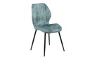 Étkezőszék, függőleges varrással, szövet, türkiz, fekete fém lábakkal - ZEBREE