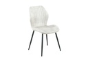 Étkezőszék, függőleges varrással, szövet, bézs, fekete fém lábakkal - ZEBREE