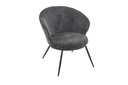 Fotel, kerek, szövet, sötétszürke, fekete fém lábakkal - RONDOU