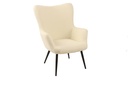 Fotel, buklé szövet, bézs, fekete fém lábakkal - BOBLY