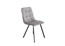 Étkezőszék, steppelt, kárpítozott, szürke, fekete fém lábakkal - BIBELLE