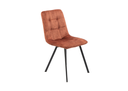 Étkezőszék, steppelt, kárpítozott, terrakotta, fekete fém lábakkal - BIBELLE