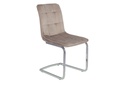 AS108 Étkezőszék- Króm-Latte bársony szövet HLR9