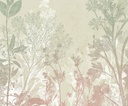 Természetet ábrázoló tapéta, pasztell színekkel, 300x250 cm, zöld - rózsaszín - FORESTIER