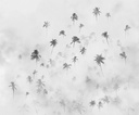Pálmafáka ábrázoló tapéta, 300x250 cm, szürke - BROUILLARD