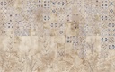 Vintage stílusú tapéta, 400x250 cm, bézs - sötétkék - CORINTHE
