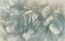 Leveleket ábárzoló tapéta, 400 x 250 cm, zöld - bézs - FEUILLANTINE