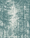 Erdő mintájú tapéta, 200x250 cm, zöld - fehér - FORET NOIRE