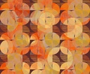 Kör alakú mintákkal díszített tapéta, 300x250 cm, narancssárga - sárga - piros - RETRO