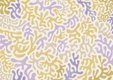 Korallmintás tapéta, 350x250 cm, sárga - lila - szürke - CORAL