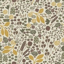 Virág- és növénymintás tapéta, 250x250 cm, sötétzöld - barna - sárga - JONCS