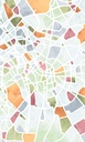 Egy város térképét idáző mintával ellátott tapéta, sokszínű, 150x250 cm, világoskék - zöld - narancssárga - PLAN