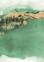 Absztrakt mintájú tapéta, 200x280 cm, zöld - arany - ABSTRAIT TERRA