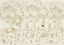 Micimackó és barátai az erdőben tapéta, 400x250 cm, bézs - barna - WINNY AND FRIENDS