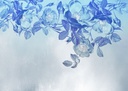 Kék virágokkal mintázott tapéta, 350x250 cm, kék - fehér - REVE BLEU