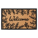Lábtörlő, barna - fekete, rattan - gumi, 45x75 cm - WELCOME