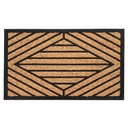 Lábtörlő, barna - fekete, rattan - gumi, 40x60 cm - TRESSAIN