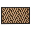 Lábtörlő, barna - fekete, rattan - gumi, 40x60 cm - PARCHELIN