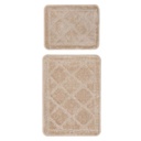 Fürdőszobaszőnyeg szett, 2 db, bézs, szövet - TIGRE