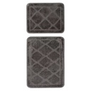 Fürdőszobaszőnyeg szett, 2 db, sötétszürke, szövet - ROCELISSE