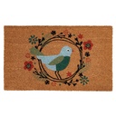 Lábtörlő, madármintás, barna - zöld, műanyag, 40x60 cm - OISILLON