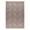 Szőnyeg, geometriai mintás, kül- és beltéri, barna, 60x110 cm - LABYRINTHE