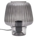 Asztali lámpa, átlátszó, üveg - fém, szürke