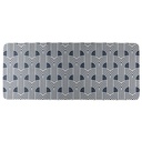 Szőnyeg, sávokkal mintázott, poliészter, sötétkék - bézs, 50x120 cm