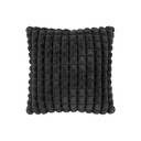 Díszpárna, négyzet mintás, sötétszürke, poliészter - ETHEREA