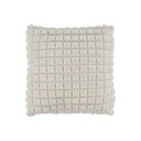 Díszpárna, négyzet mintás, törtfehér, poliészter - ETHEREA