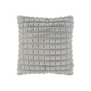 Díszpárna, négyzet mintás, ezüst - szürke, poliészter - ETHEREA