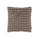 Díszpárna, négyzet mintás, barna, poliészter - ETHEREA