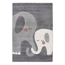 Szőnyeg, elefántokat ábrázol, ezüst - szürke, 160x230 cm - ELEFANTOU